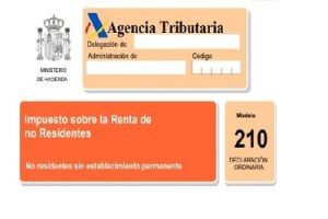 MODELO 210: Impuesto sobre la Renta de No Residentes (IRNR)